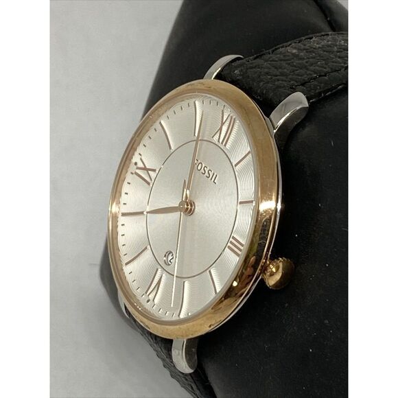 Fossil ES3842 Women's Black Leather Analog Dial Quartz Wrist Watch CM722 - Picture 4 of 12